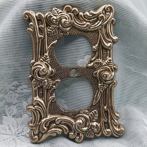 Vintage AmerTac Rose Brass Electrical outlet Single Wall Plate 60D